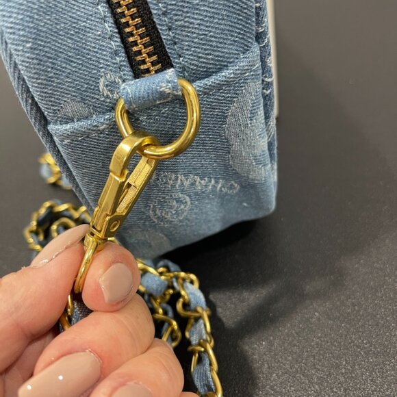 Unbranded Adorable Chanel Inspired Denim Camera Bag with Chain Strap (JB1349) - Picture 3 of 7